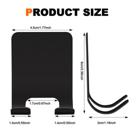FYY 6 Packs Stainless Steel Razor Razor Hooks Rustproof Oilproof Shower Holder Hanging Towels Razor Coats for Bathroom Kitchen Office Black