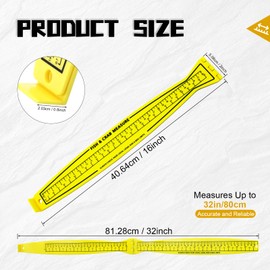 Foldable Fish Measuring Board 32 Inch Lightweight Bump Board - Dual Sided Fishing Ruler for Crabs and Fish, Portable Kayak/Boat Measuring Tool (Yellow)