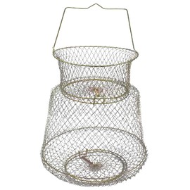 Metal Fish Basket. Wire Metal Fish Basket. Foldable Fishing Cage. Crab Fish Basket (13"x18")