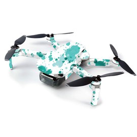 MightySkins Skin for DJI Mavic Mini Portable Drone Quadcopter - Teal Splatter | Protective, Durable, and Unique Vinyl Decal wrap Cover | Easy to Apply, Remove, and Change Styles | Made in The USA