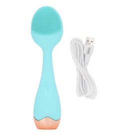 Facial Cleansing Brush Multifunctional Portable Electric Silicone Face Scrubber for Deep Cleansing Massaging Blue