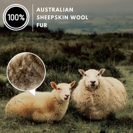 Andalus Brands Australian Sheepskin Steering Wheel Cover, Anti-Slip Universal 15 Inch Fuzzy Steering Wheel Cover Offers a Plush Velvet-Like Touch, Eco-Friendly Fluffy Steering Wheel Cover (Tan)