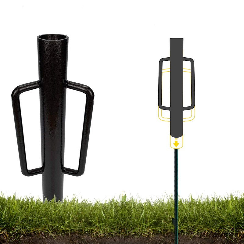 Urban Deco Fence Post Driver with Handle Steel Head Fence