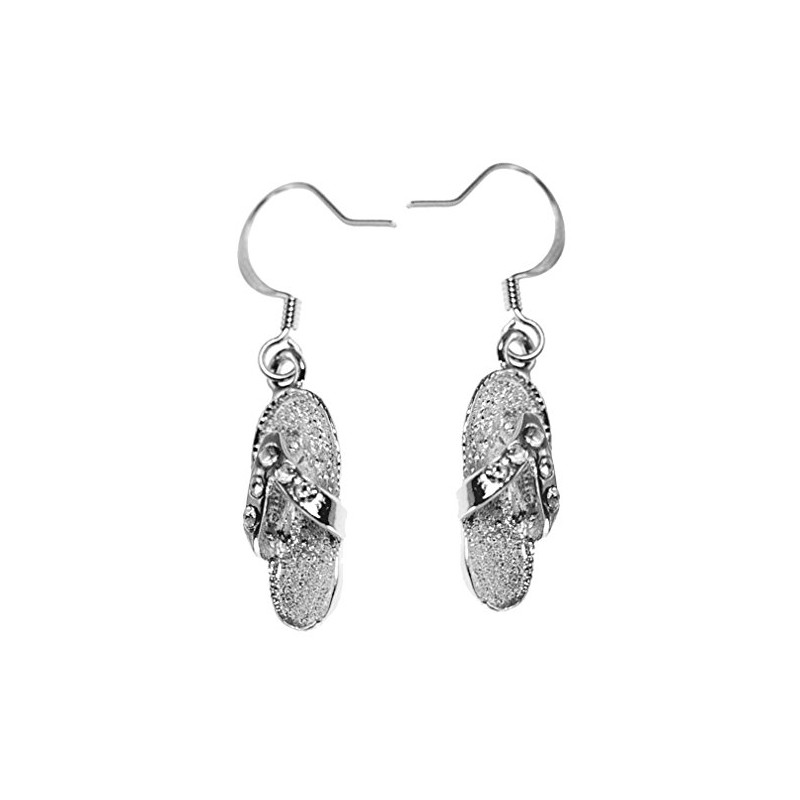 Flip Flop Earrings SilverTone by Cape Cod Jewelry-CCJ