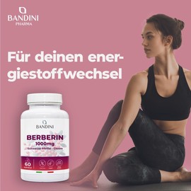 Bandini® Berberine 1000mg – High-Potency Berberine HCL (97%) with Chromium & Black Pepper for Maximum Absorption – 60 Vegan Capsules
