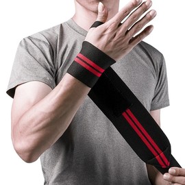 Weight Lifting Wrist Support Wraps with Thumb Loop - Best Weightlifting Wrap for Pro Gym Training - Power Lifting - Body Building - Powerlifting - This Wrist Wraps Come in Pair Fits Both Guy and Girl (Black, 8cm*50cm)