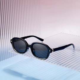 Cyxus Sunglasses Men Women Foldable Fashion Polarised Sunglasses UV 400 for Driving Fishing Travel P1129, Black & Grey