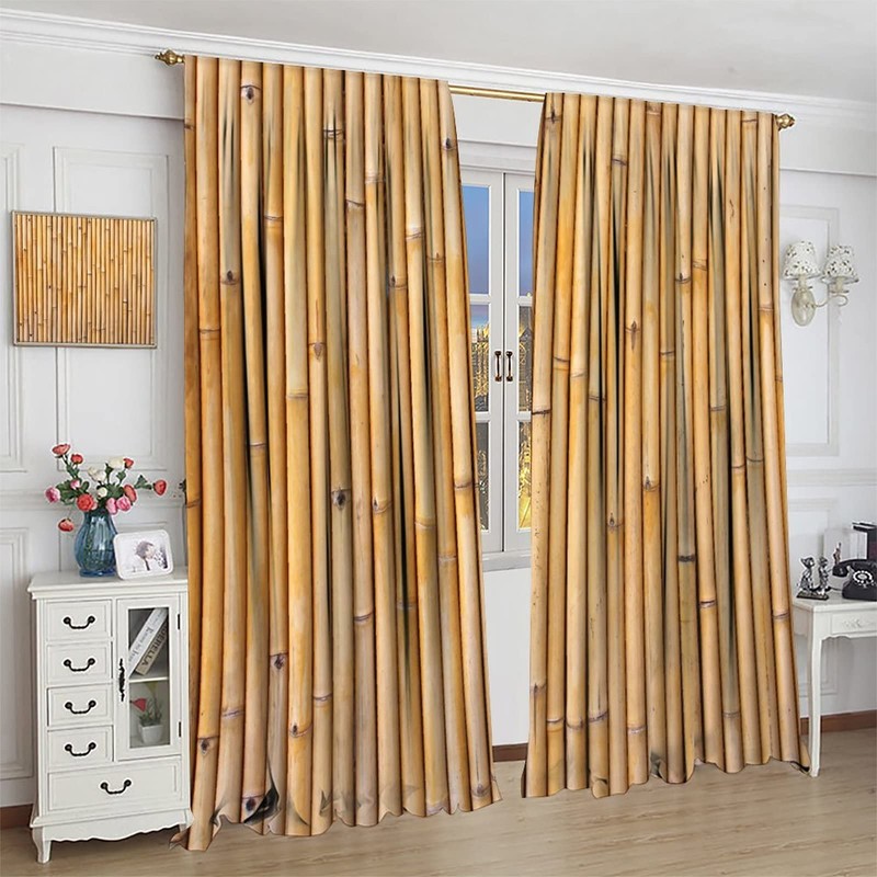  Bamboo Curtains, Bamboo Tree Image Traditional Chinese Calligraphy Style