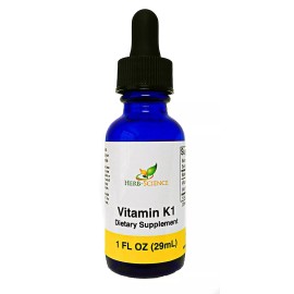 Herb-Science Liquid Vitamin K1, 1 fluid ounce, supports the blood, bones,...