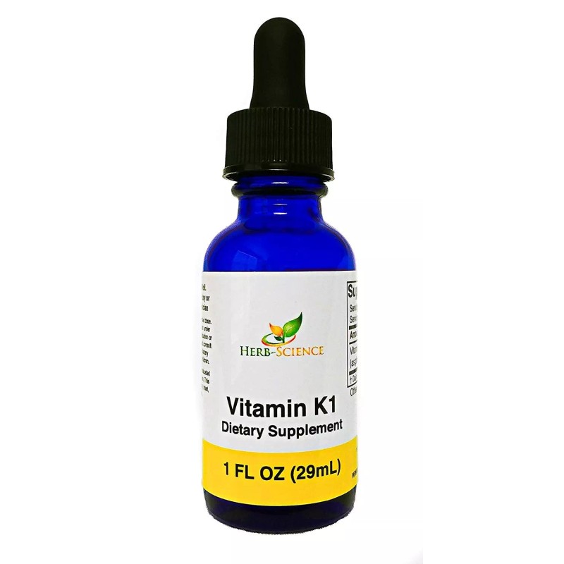 Herb-Science Liquid Vitamin K1, 1 fluid ounce, supports the blood,