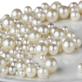 Pack of 1150 Beads, White Round Beads, Faux Pearl, Suitable for Bracelets, Necklaces, Earrings and Jewellery Making Accessories (Cream)