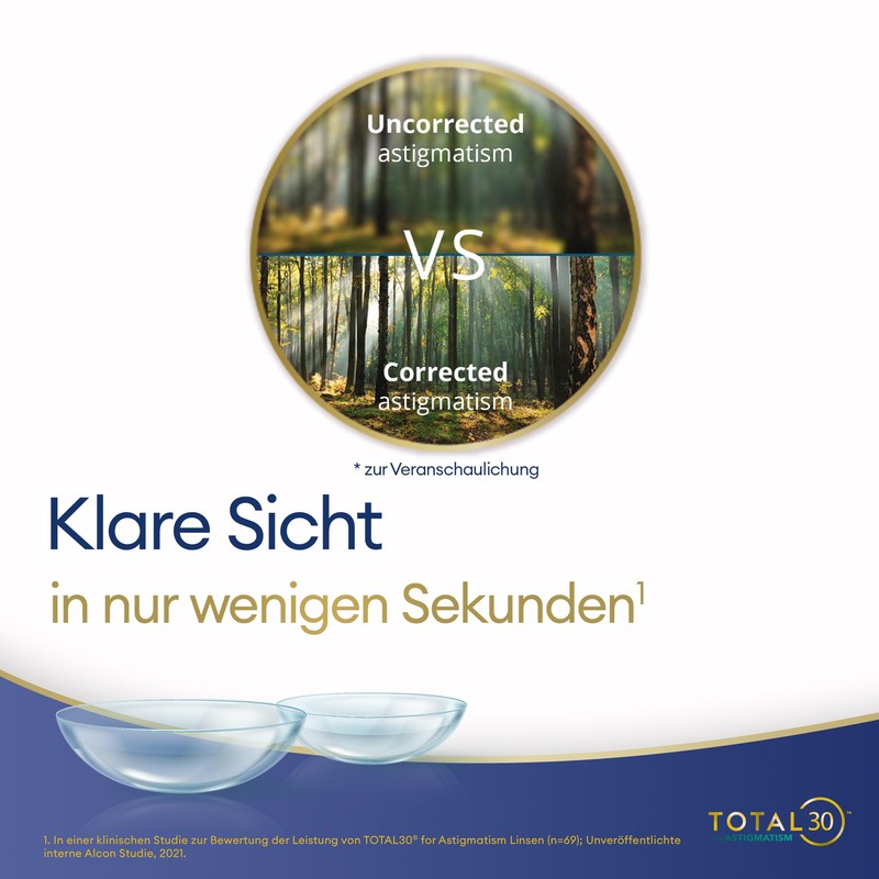 TOTAL30 for Astigmatism Monthly Lenses, Soft, Pack of 3, BC