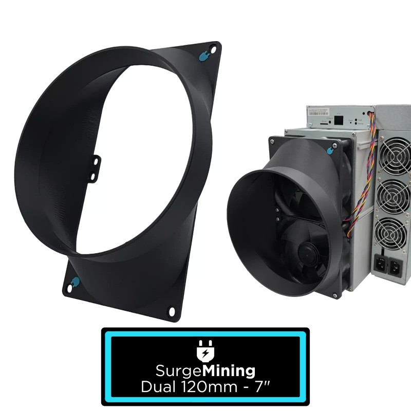 Antminer Dual 120mm to 7 Inch Max Fan Shroud Silencer