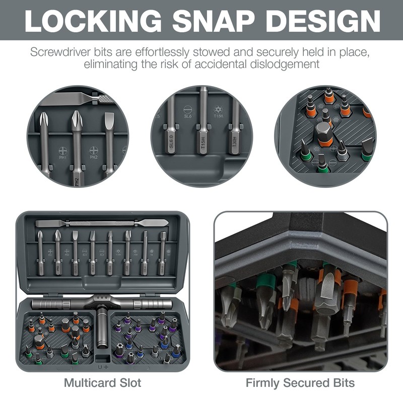 Magnetic Ratchet Screwdriver Set (43-in-1), Multi-Function DIY Mini Ratchet Screwdriver