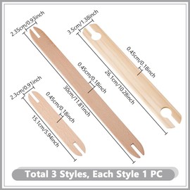 AHANDMAKER 3 Größen Holzwebschiffchen Handstrickwerkzeuge Webstäbe Stricken Holz Webwerkzeug Zum Selbermachen Kleidung Nähzubehör
