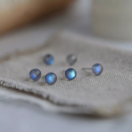 Unbranded Labradorite November Birthstone Healing Reiki Chakra Minimalist Stud Earrings