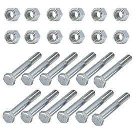 Grade 2 Shear Bolts for Rotary Cutters 1/2" x 3-1/2" with Nylock Nuts - 12 Pack