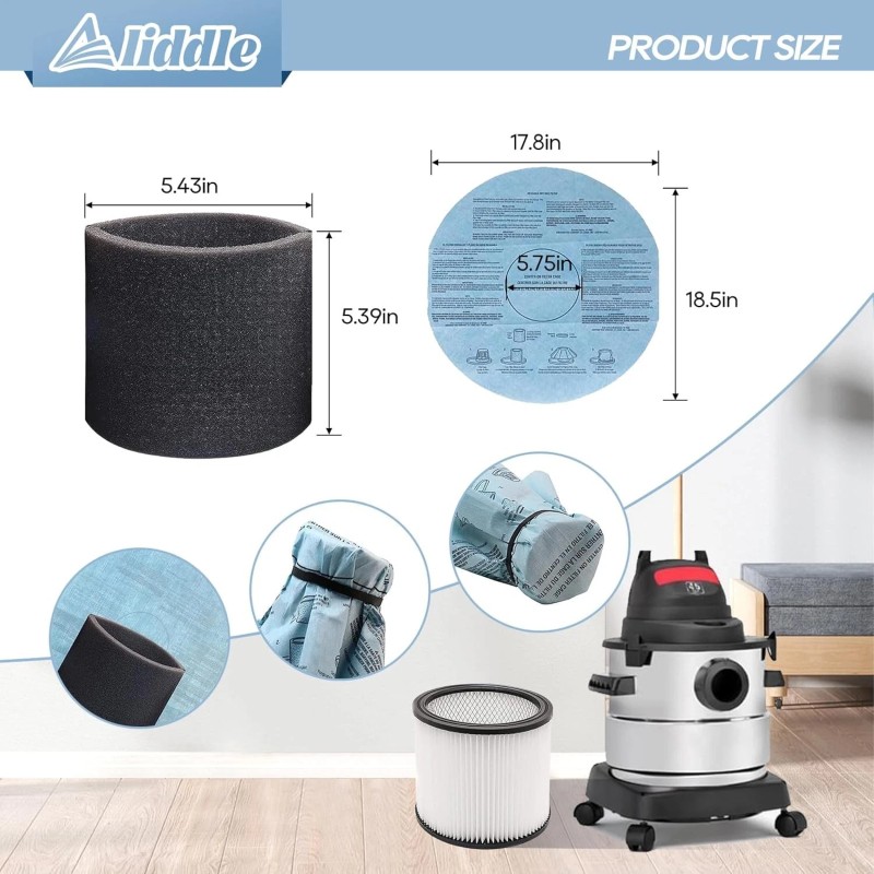 Aliddle Filter Replacement 90304, 90107 dry filter, 90585 Foam Sleeve