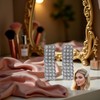 2 Pcs Silver Rhinestones Snap Hair Clips for Women Girls