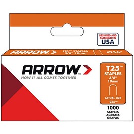 10 Pack Arrow Fastener 256 T25 3/8" Round Crown Staples 1000 per Package