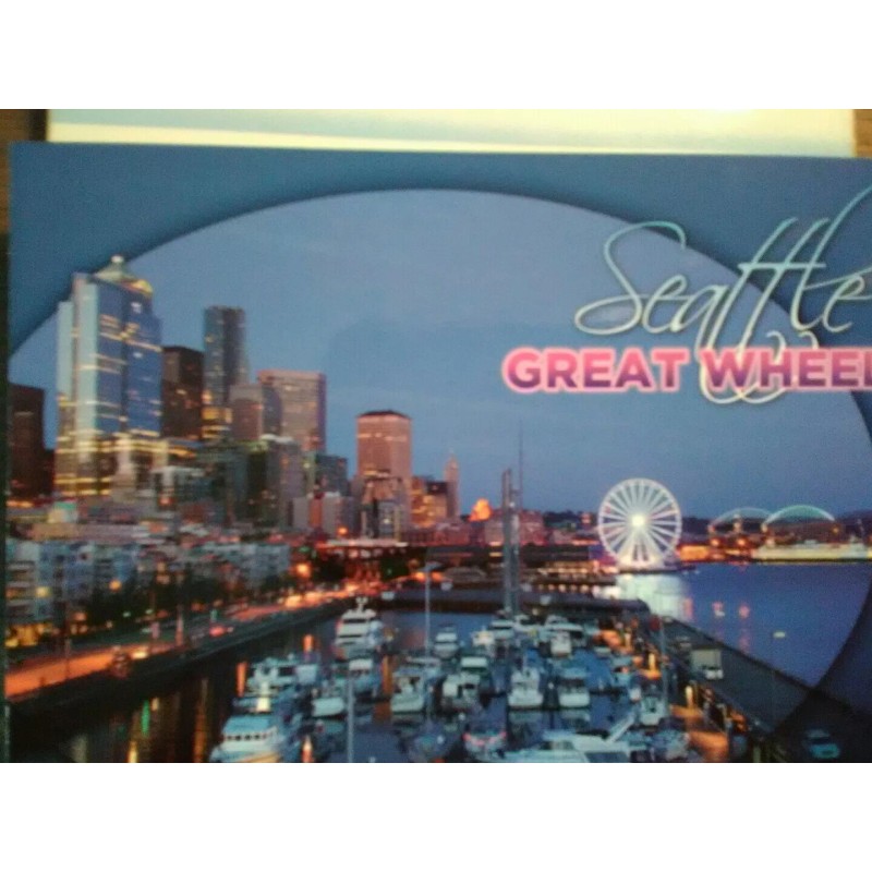 STATE OF WASHINGTON NEW PHOTO POST CARD @ DUSK AERIAL