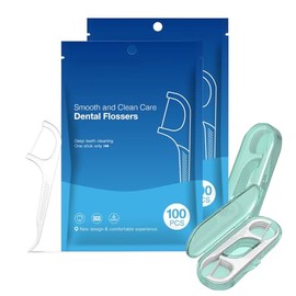 220 Piezas Hilo Dental Premium para Adultos, Limpieza Dental, Sellado Portátil Rellenable, 2 Bolsas/100 y 2 Cajas/10 hilo dental con mango