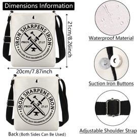 WCGXKO Iron Sharpens Iron Gift Christian Crossbody Bag Religious Messenger Bag Jesus Merchandise (ANOTHER PROV XK)