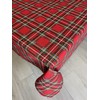 1KDreams Scottish Christmas Tablecloth with Tartan Lurex Glitter Effect Modern