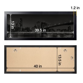 Annecy 13.5x40 Picture Frame Black（1 Pack）, Panoramic Picture Frame for Wall Decoration, Classic Black Minimalist Style Suitable for Decorating Houses, Offices, Hotels