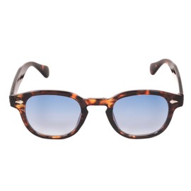 KISS DEPP ICONIC Sunglasses Men Women - Moscot Style Vintage Worn by Johnny Depp - Frame with Metal Studs - UV400 TAC Lenses - Versatile Elegance for Casual & Refined Looks, Havana / Soft Blue
