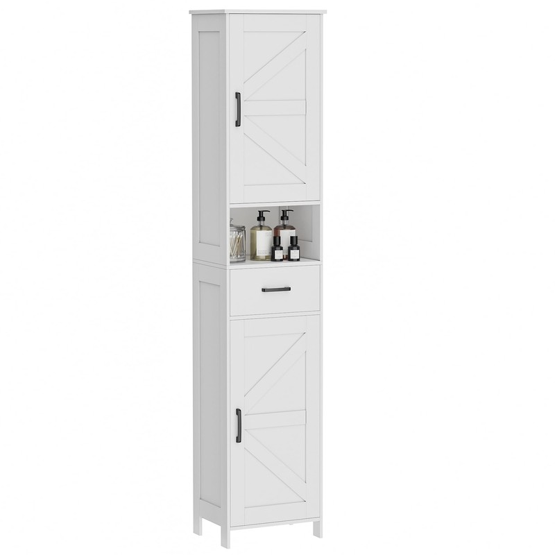 Homhedy 67" H Tall Bathroom Storage Cabinet with 2 Barn