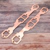 2pcs Square Port Copper Plating​ Header Exhaust Gaskets Reusable Fit