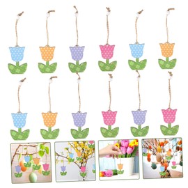 12pcs Hanging Ornaments Embellishments Mother Day Decor Spring Decorations Wall Door Easter Hanging Flowers Decor