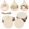 TAIANJI 100 Pcs Christmas Wooden Ornaments Bauble Natural Unfinished Wood