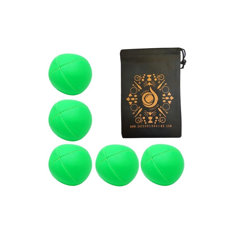 5 x Pro 115g Cascade Neon Classic Thud Juggling Balls