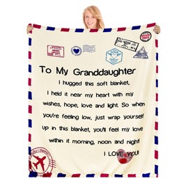 Granddaughter Bed Throw Blankets 130x150cm Granddaughter Gift from Grandma Grandad Granddaughter Blankets And Throws Granddaughter Birthday Gift I Love You Gift (GRANDDAUGHTER-1)
