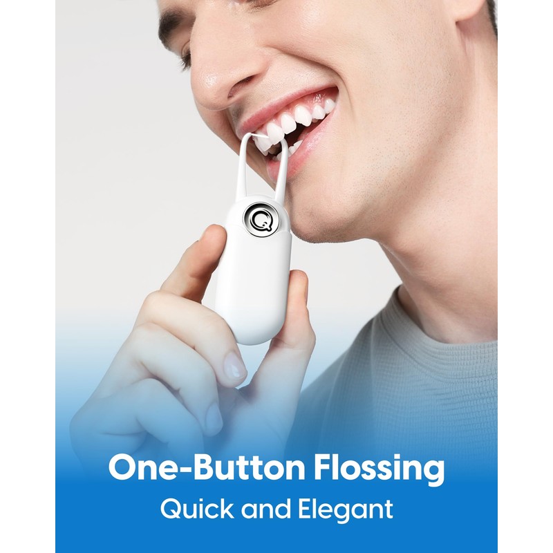 QicoBay UpFlosser C1S Reusable Auto-Restringing Flosser with Replaceable Floss Capsule,