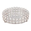 Crystal Cosmetic Makeup Tray 8in Round Display Tray Mirrored Metal