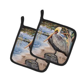 Caroline's Treasures JMK1218PTHD Pelican Bay Pair of Pot Holders Kitchen Heat Resistant Pot Holders Sets Oven Hot Pads for Cooking Baking BBQ, 7 1/2 x 7 1/2