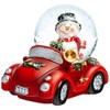 SIKORA SK04 Small Glass Decorative Snow Globe Snowman in Car