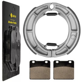 Caltric Front Brake Pads & Rear Shoes for Suzuki VS800 VS800GL Intruder 800 1992-2009