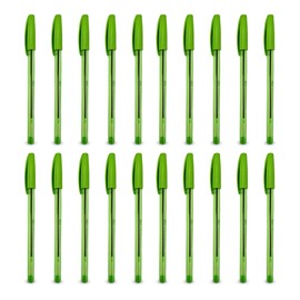 Lotus Coloured Ink Medium Point Nib Ultra Glide Smooth Ink Precision Ballpoint Pens (Lime Green, 20 Pack)
