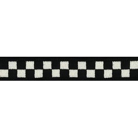 Chicago Police Checker (Sillitoe Tartan) Hatband Material: Black & White, Size: .75" (Sold by The Foot)