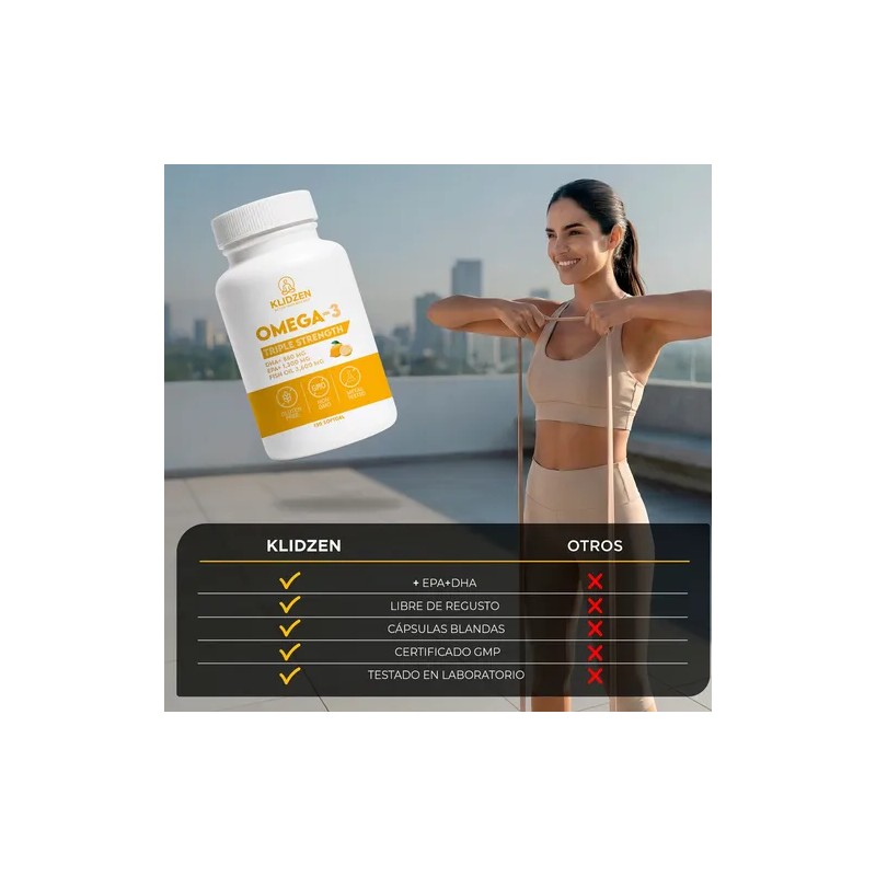 Klidzen Omega 3 3600mg Epa Dha 120 Softgel Limon Corazón