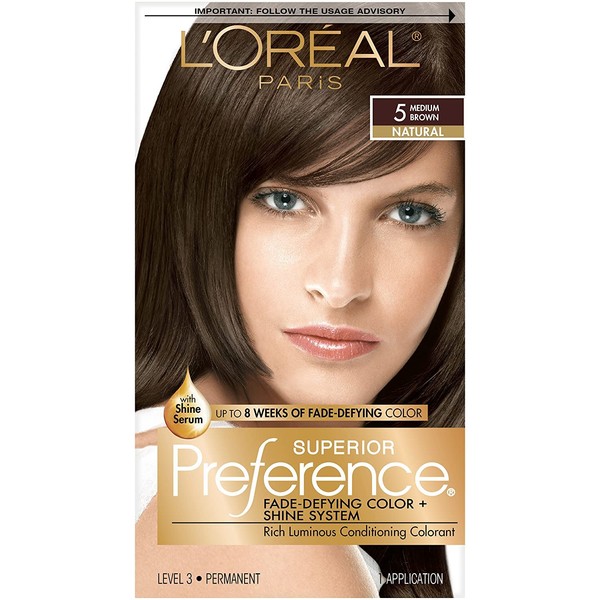 L'Oreal Superior Preference Permanent Hair Color, 5 Medium Brown 1 ea