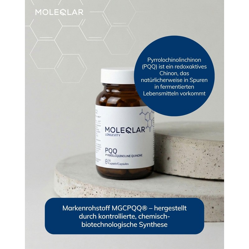 MoleQlar PQQ (pyrroloquinoline quinone) capsules - MGCPQQ® brand raw material