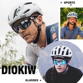 DioKiw 3PACK Sports Polarized Sunglasses for Men Cycling Running Fishing UV400 Protection Sun Glasses Lightweight Half Frame Goggles