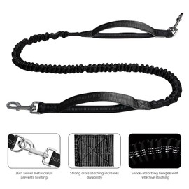 Joggingleine Hunde, Freihändige Hundeleine, Bauchgurt Hundeleine Freihändig Laufleine Für 2 Hunde Leine Hund Mit Bauchgurt, Reflektierende Nähte, Übungsleine Mit Dual Griffe, Zum Joggen Laufen Wandern