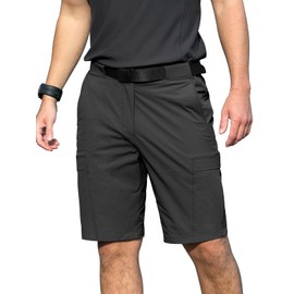 Aicall Mens Cargo Hiking Shorts Water Resistant Quick Dry Lightweight Breathable Tactical Shorts with Nylon Belt Black