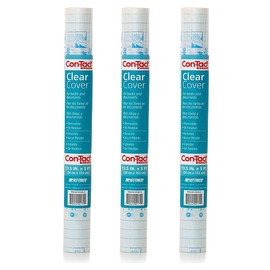 Con-Tact Brand Clear Adhesive Protective Liner to Cover Books and Documents, 13.5-Inches x 5-Feet (Pack of 3)
